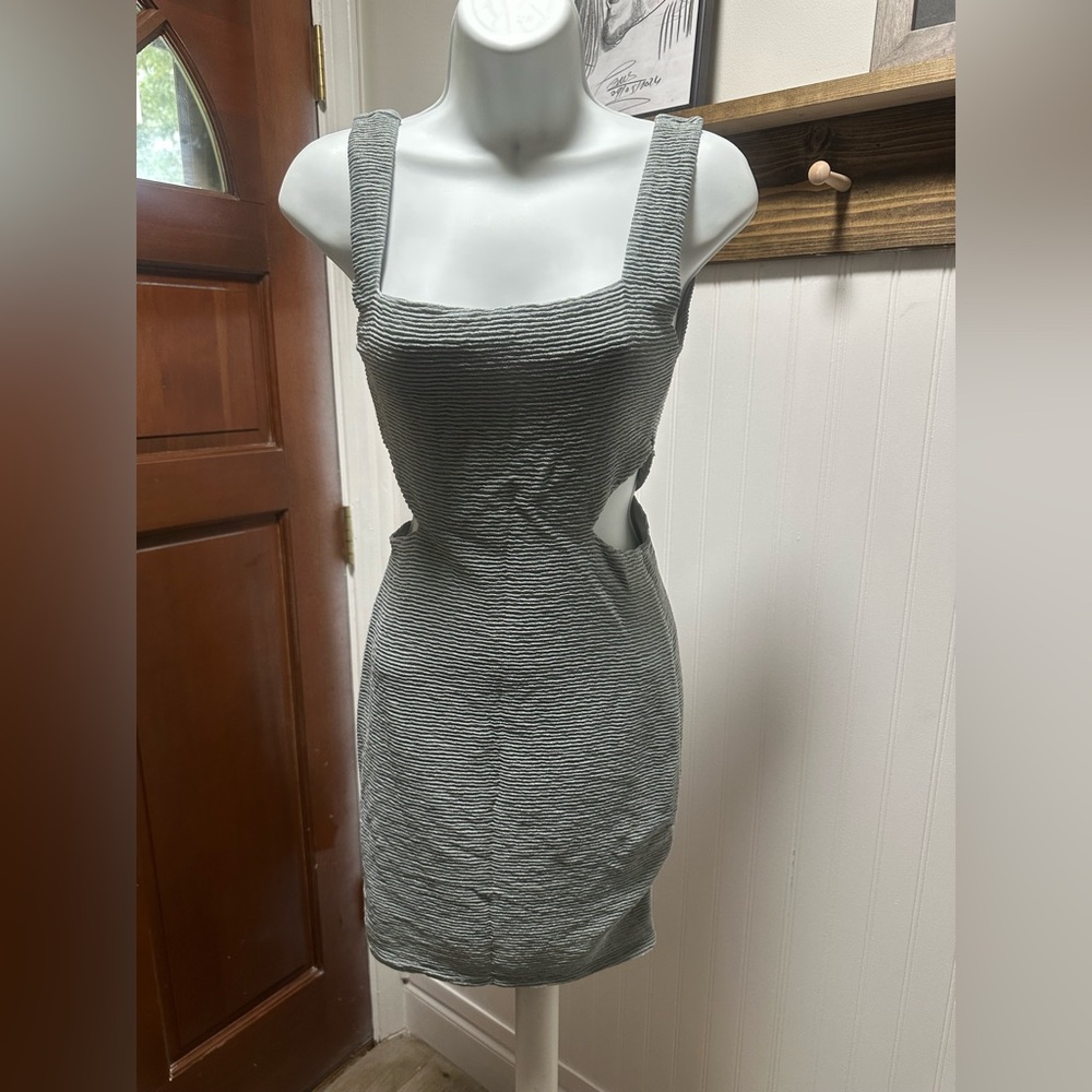Rumer the Label Rosa Mini Dress square Neck Bodycon Cutout Sz M NWT seafoam